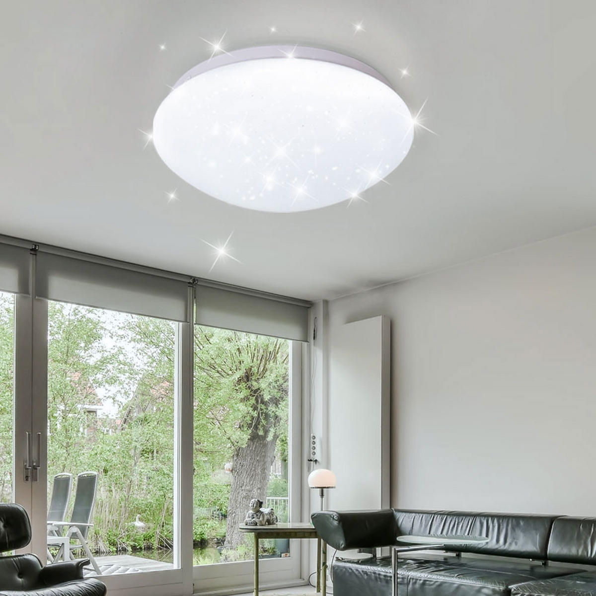 LED DECKENLEUCHTE Weiß Sternenhimmel Effekt - Weiß, Metall (21.5/7.8/7.8cm)