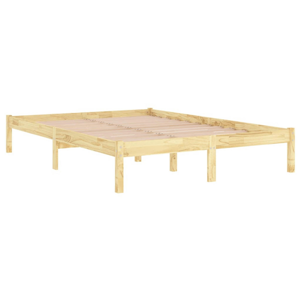BETT 140x200 cm, 31 cm Hoch, aus Massivholz Kiefer, in Natur - Braun, Holz - vidaXL
