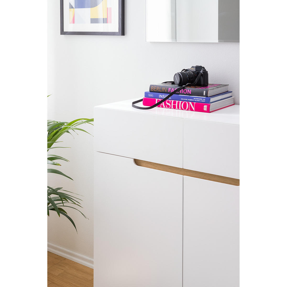 KOMMODE - Eiche teilmassiv - Weiß, Holz/Holzwerkstoff (85/101/40cm) - home24