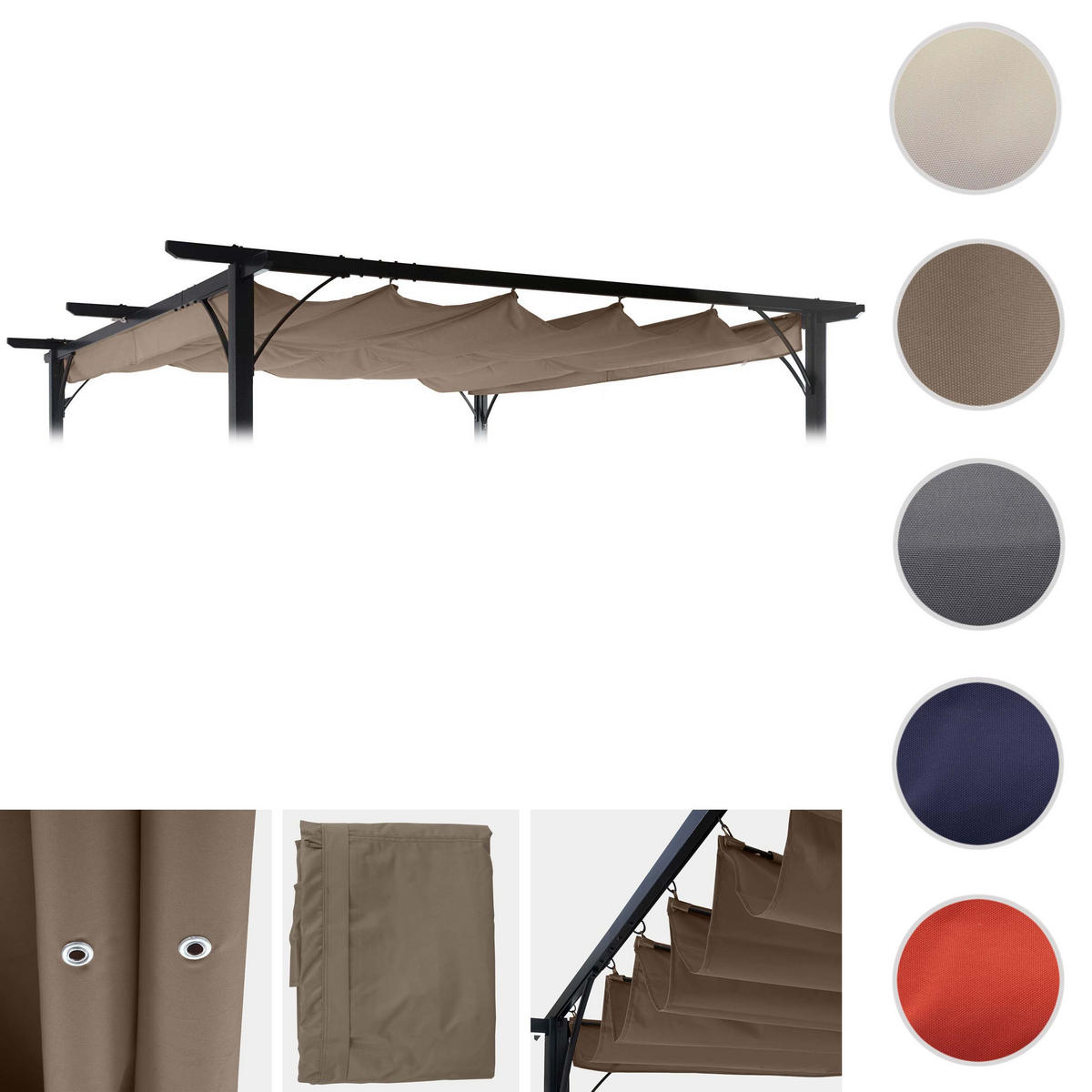 ERSATZBEZUG DACH PERGOLA taupe - Taupe, Textil (320/1/250cm) - MCW