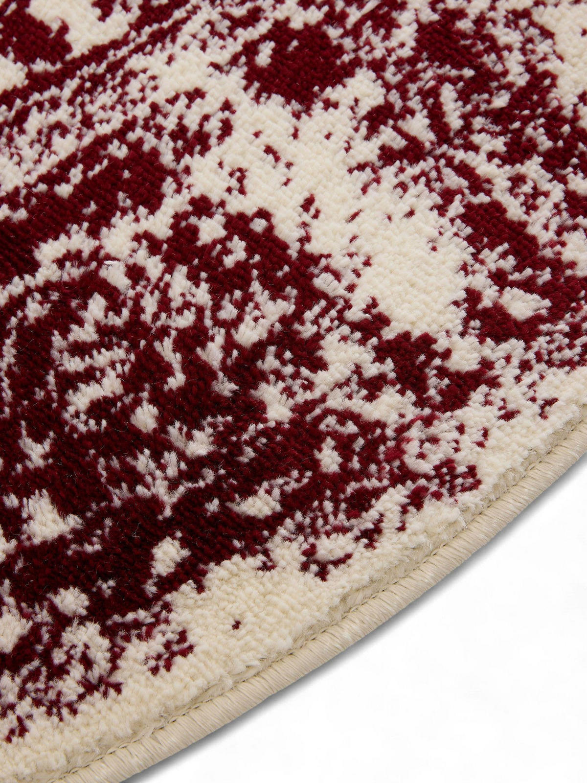 VINTAGE-TEPPICH Suki ø 120 cm rund - Rot/Creme, Kunststoff (120/120cm) - benuta
