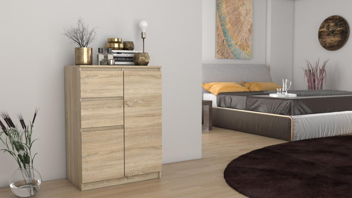 KOMMODE 2D2S - EICHE SONOMA - Sonoma Eiche, Holzwerkstoff (70/97/40cm) - CDF