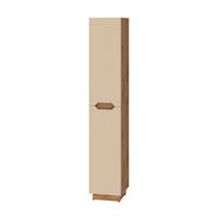 BADSCHRANK Lotta Eiche/Kaschmir gestreift 33 x 186 cm mit 2 Türen - Kaschmir/Eichefarben, Holzwerkstoff (33/186/35cm) - Vicco