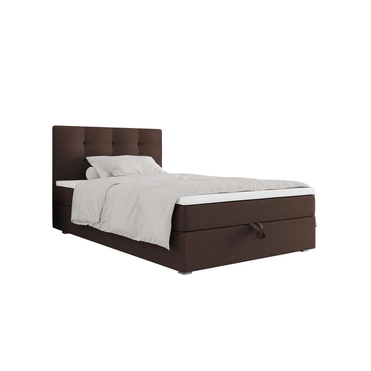 BOXBETT FADO 2 100x200, mit Matratze H3 und Topper, Cosmic 800 - Dunkelbraun, Holz/Kunststoff (100/200cm) - Bedante