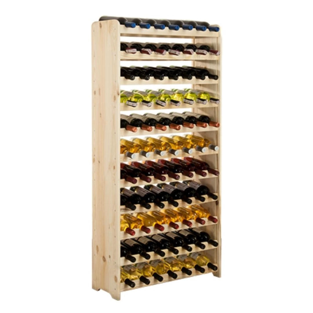 WEINREGAL Pinotwine C 138,4x72,8x26,5 cm 77 Flaschen Massives Kiefernholz Natur Unbehandelt - Naturfarben, Holz (72.8/138.4/26.5cm) - PROREGAL