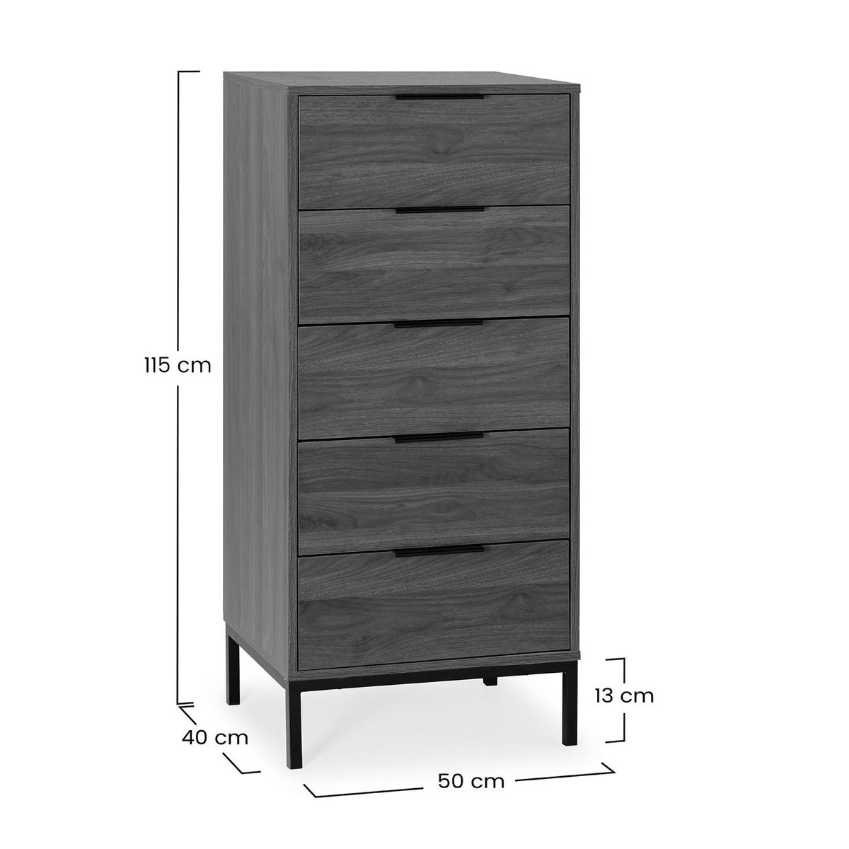 KOMMODE 50/115/40 Auri Walnussfarbe - Walnussfarben, Holzwerkstoff (50/115/40cm) - VS Venta-stock