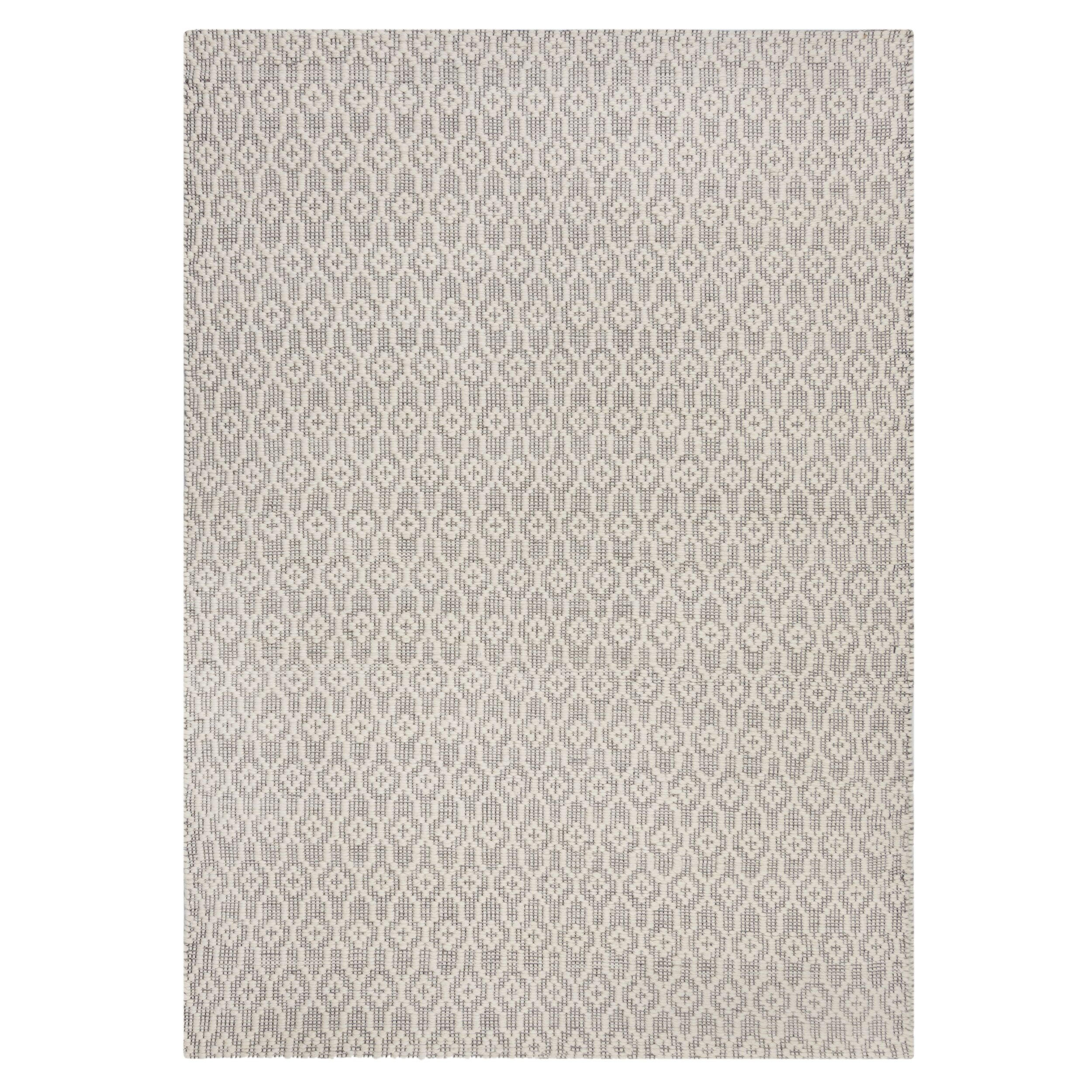 WOLLTEPPICH Zeitlos-Design, handgewebt, grau-elfenbein ROTHER, Grau-Beige 120x170 cm - Grau, Textil (120/170cm) - KADIMA DESIGN