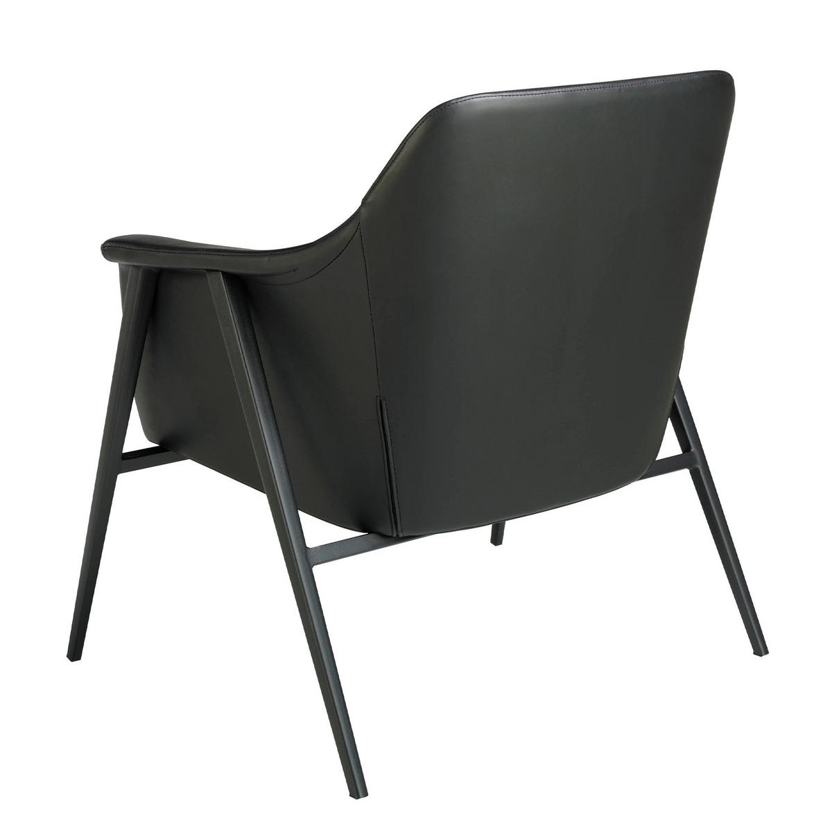 DREHSESSEL aus grauem Stoff und schwarzem Öko-Leder - Schwarz/Grau, Leder/Textil (80/79/72cm) - ANGEL CERDA