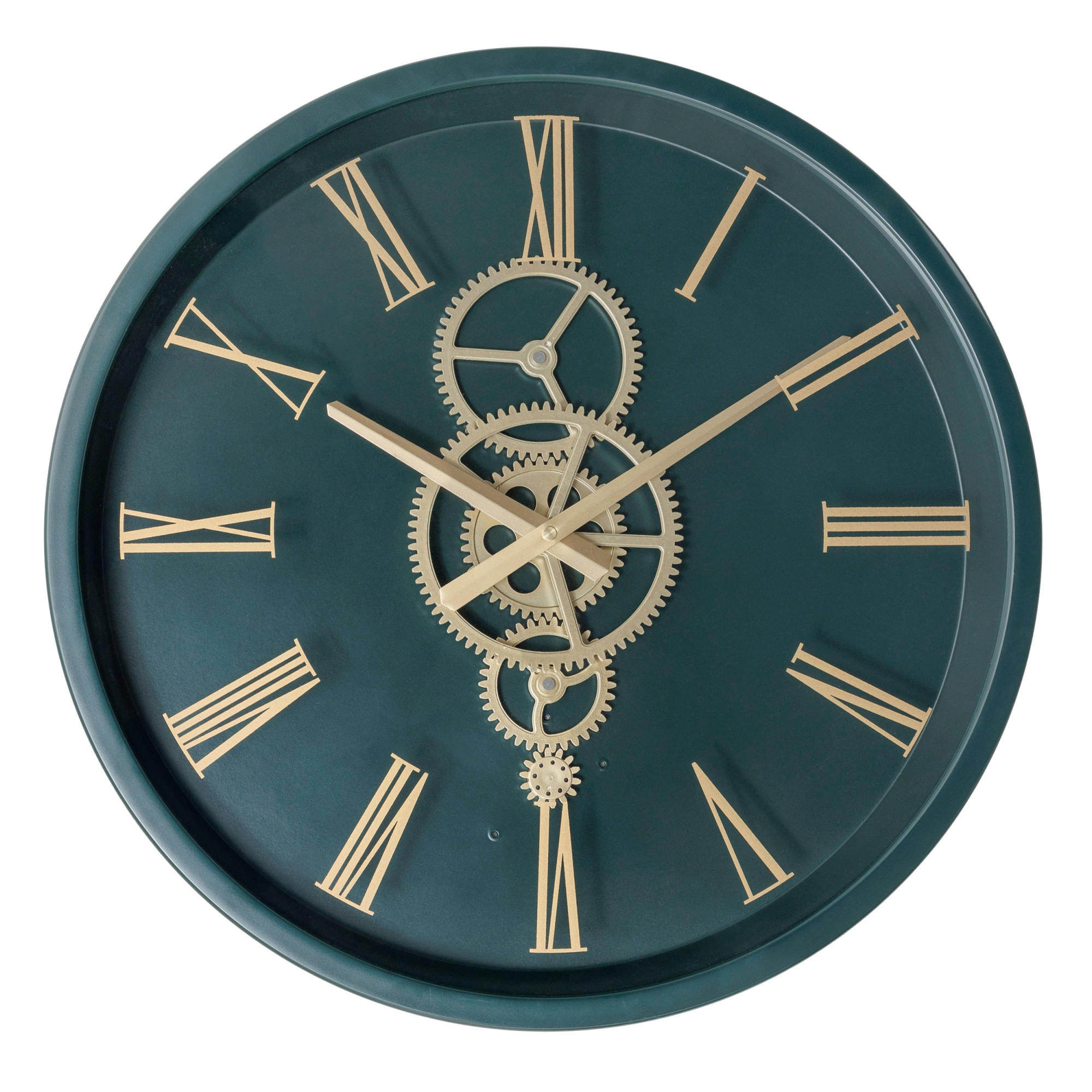 WANDUHR mit sichtbarem Mechanismus Aracely 46/46/7,3 cm - Grün, Metall (46/7.3/46cm) - Atmosphera Createur d´interieur