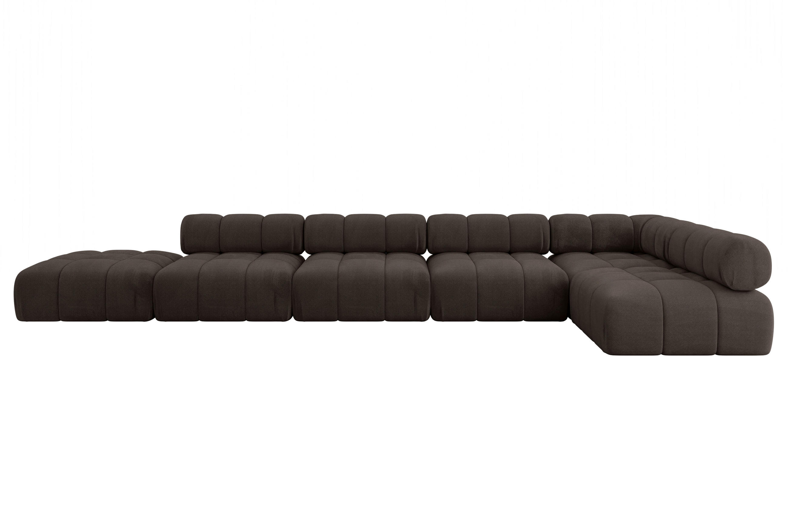 ECKSOFA modulares Sofa Favio-L3 - 475x190x70 cm Braun Velours - Braun, Holzwerkstoff/Textil (475/190cm) - ALTDECOR