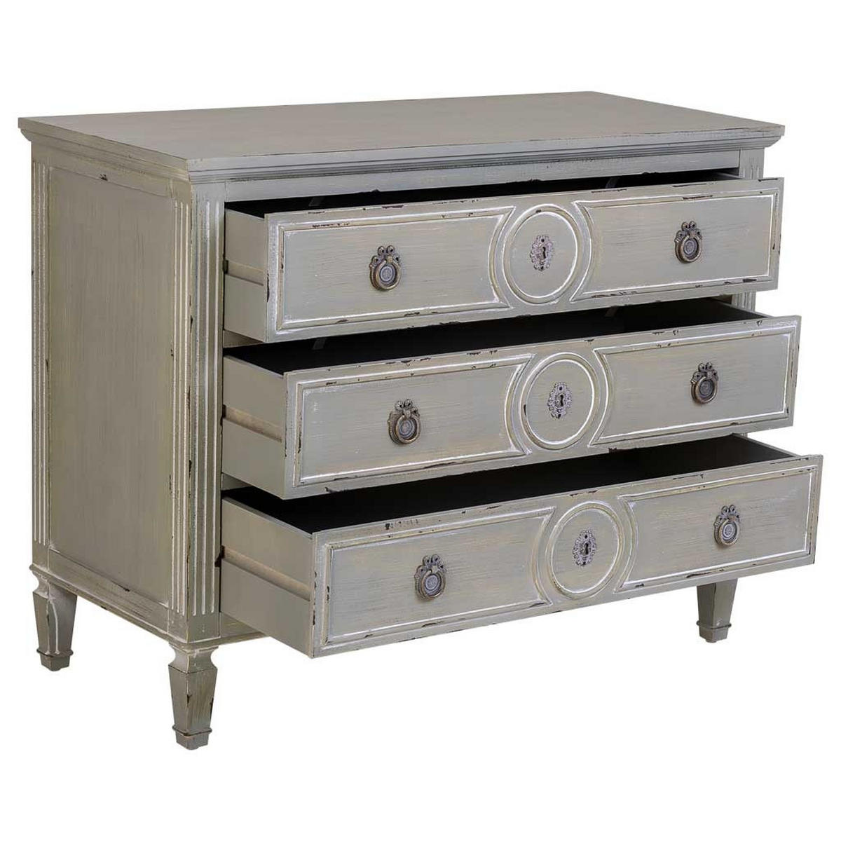 HOLZKOMMODE mit 3 Schubladen in grau 102x46x80 cm - Grau, Holz (102/80/46cm) - Wanderlust