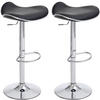 BARHOCKER 2er Set Lederlook Schwarz - Chromfarben/Schwarz, Textil/Metall (45/71/45cm) - CLP