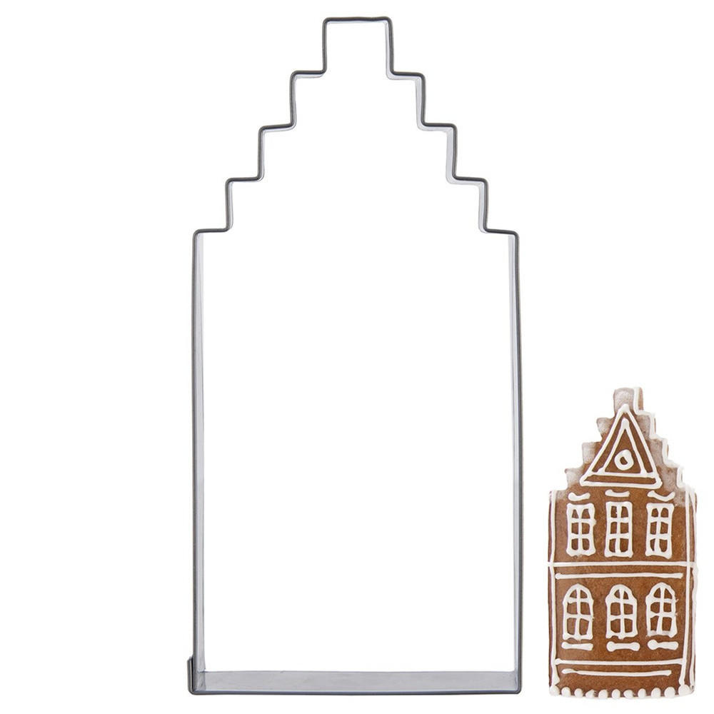 AUSSTECHFORM Haus mittel 12 cm Silber - Silberfarben, Metall (6/1.5/12cm) - Orion 