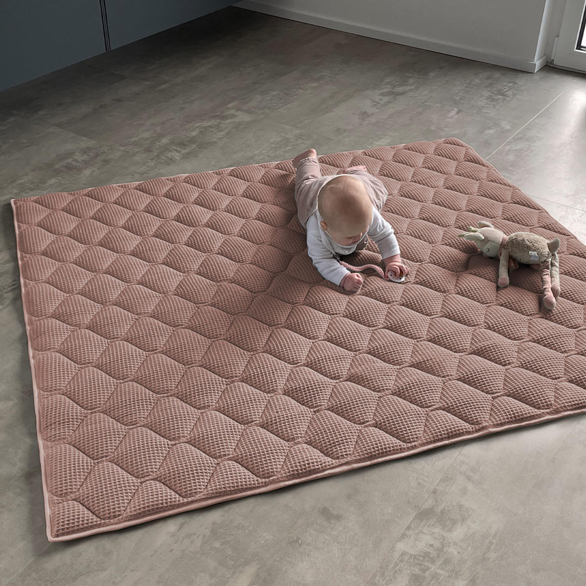KRABBELDECKE 130x150cm Cappuccino - Cappuccino, Textil (130/150cm) - Sanosoft