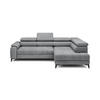 ECKSOFA CHIVAS Freistehend , Schlaffunktion, 278×197×76/98 cm, Stoff - Element, Hellgrau, Rechts Seite - Hellgrau/Schwarz, Holz/Textil (197/278cm) - DomoHome