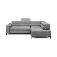 ECKSOFA CHIVAS Freistehend , Schlaffunktion, 278×197×76/98 cm, Stoff - Element, Hellgrau, Rechts Seite - Hellgrau/Schwarz, Holz/Textil (197/278cm) - DomoHome