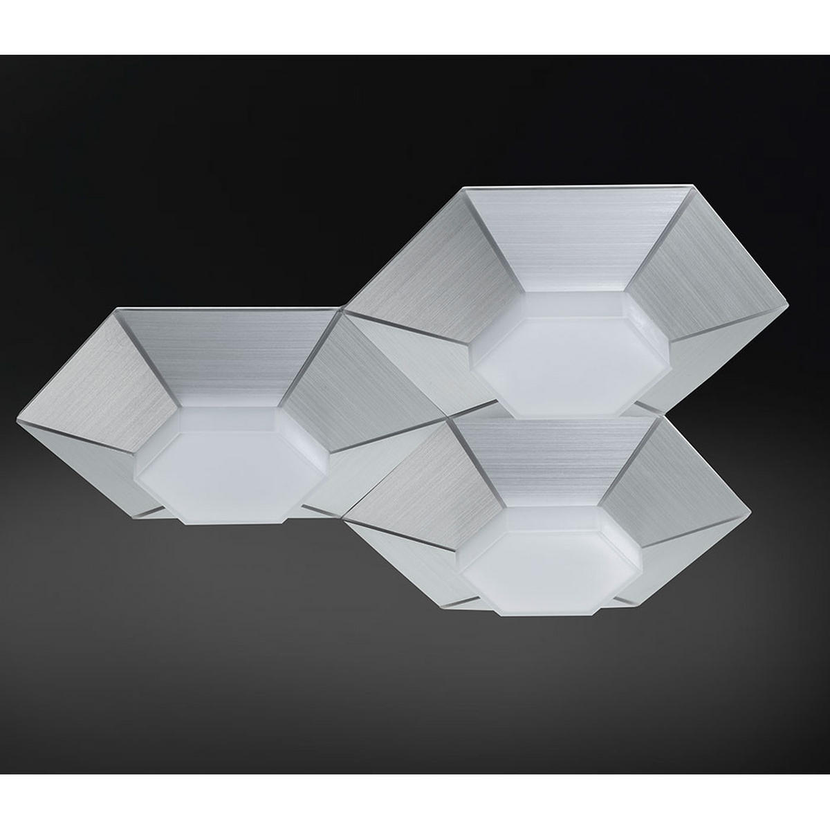LED DECKENLEUCHTE Aluminium gebürstet Silber - Silberfarben, Metall (40.5/40/8.5cm) - Wofi