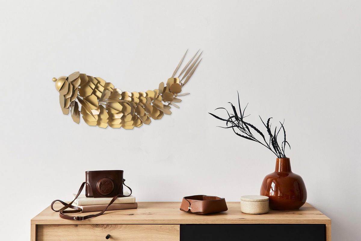 WANDDEKO Gold 70/34 cm - Goldfarben, Metall (2.42/34/10cm) - KUNSTLOFT