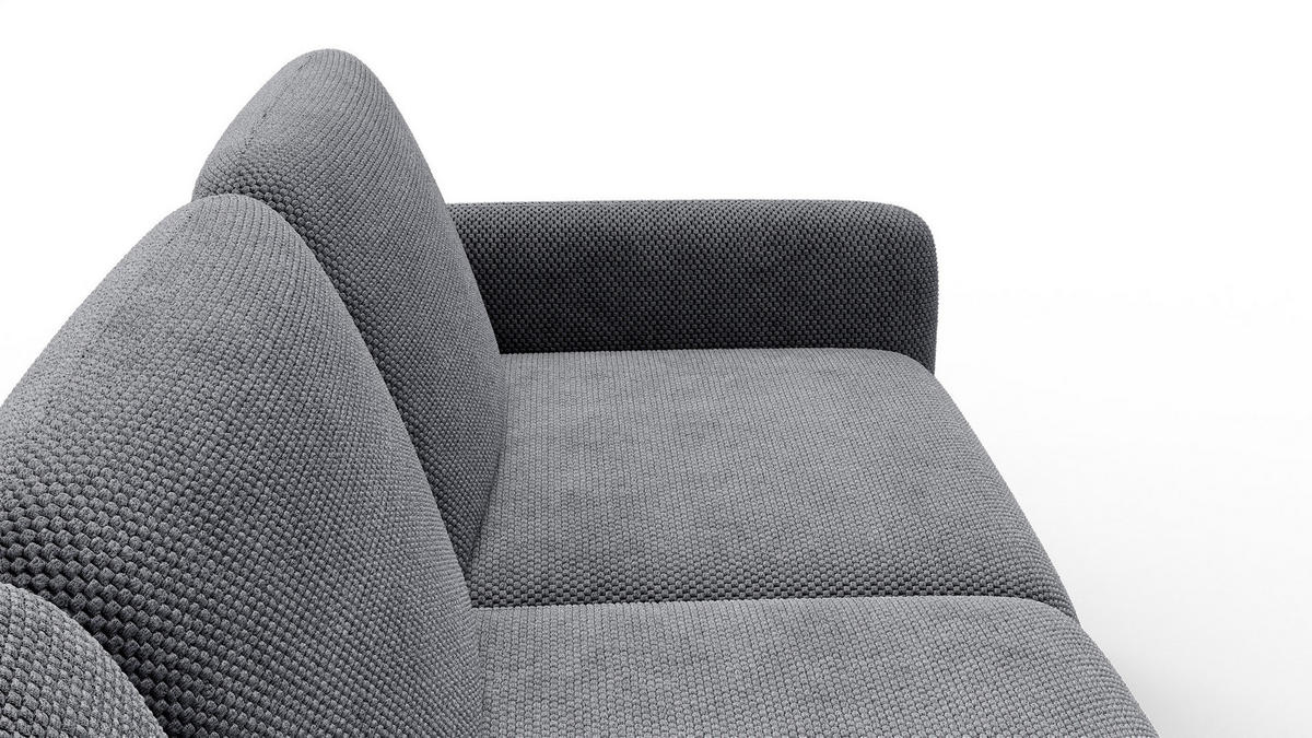 ECKSOFA FEBE 4-Sitzer links, grau - Schwarz/Grau, Holz/Textil (264/157cm) - Courtois Laville