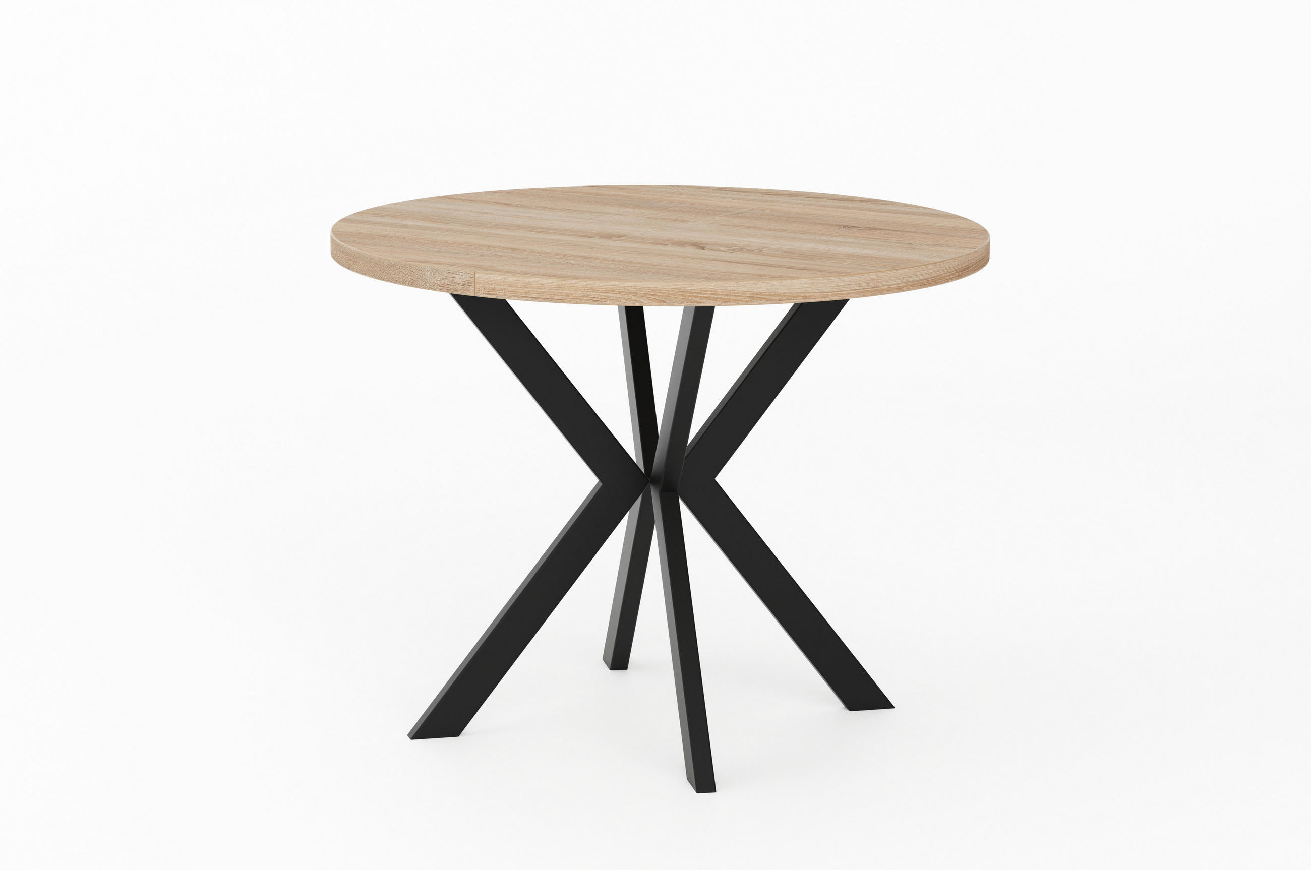 ESSTISCHE EDEN - Schwarz/Sonoma Eiche, Holzwerkstoff (90/90/76cm) - Meblini