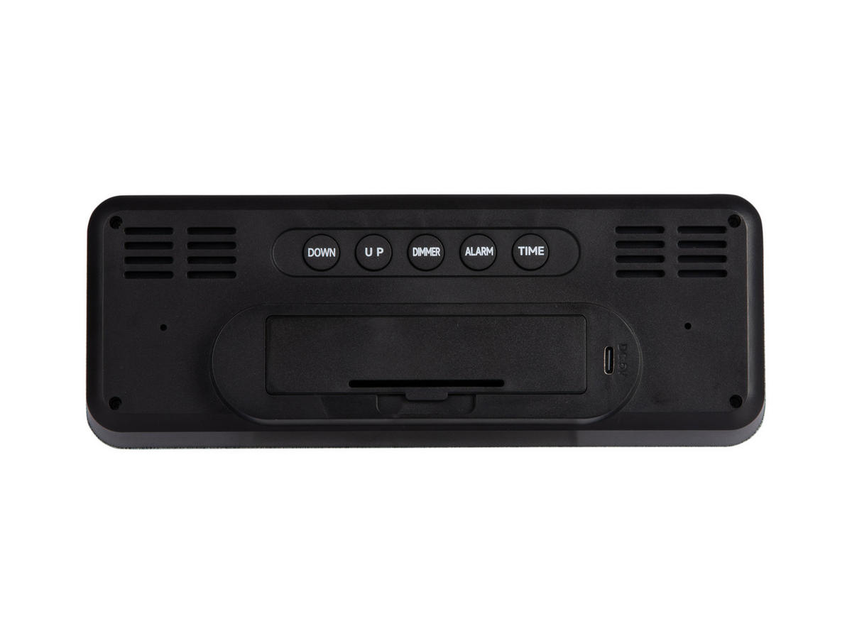 WECKER Roanne Large LED - Schwarz - 21/8 cm - Schwarz, Kunststoff/Textil (21/8/21cm) - Karlsson