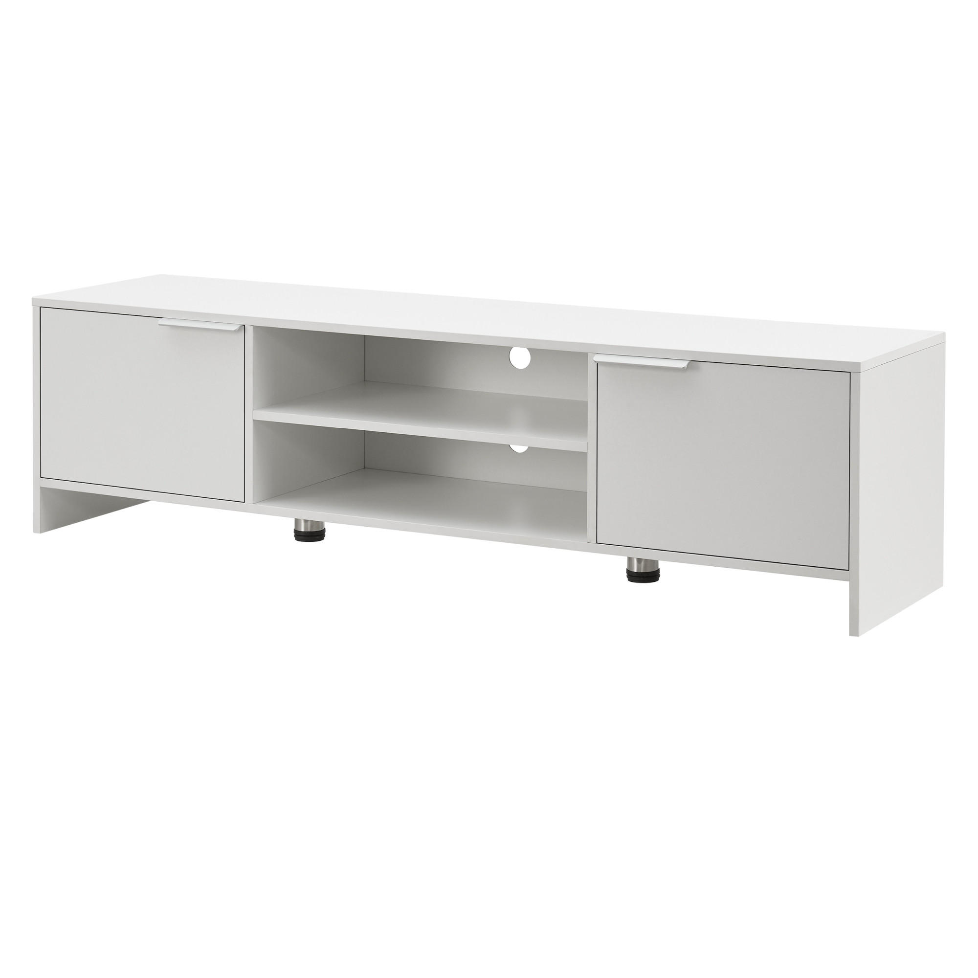 LOWBOARD Stevns - Weiß, Holzwerkstoff/Metall (145/40/38cm) - [en.casa]