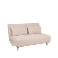 SCHLAFSOFA Doppelbett Beige 90/141/81 cm - Eichefarben/Beige, Textil (141/81/90cm) - LABEL51