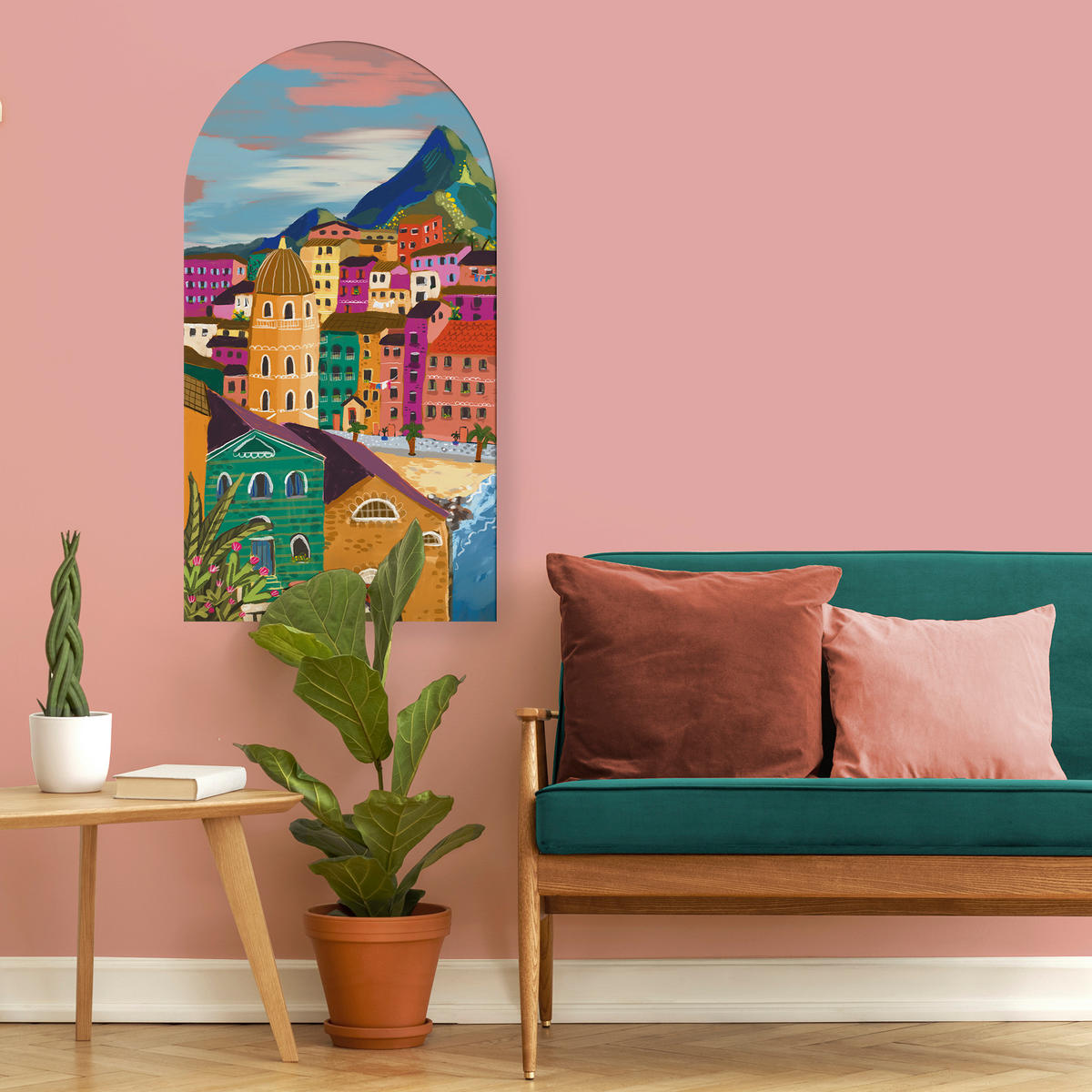 LEINWANDBILD Küstenstadt - Multicolor, Wellpappe (54/1cm) - Art for the Home