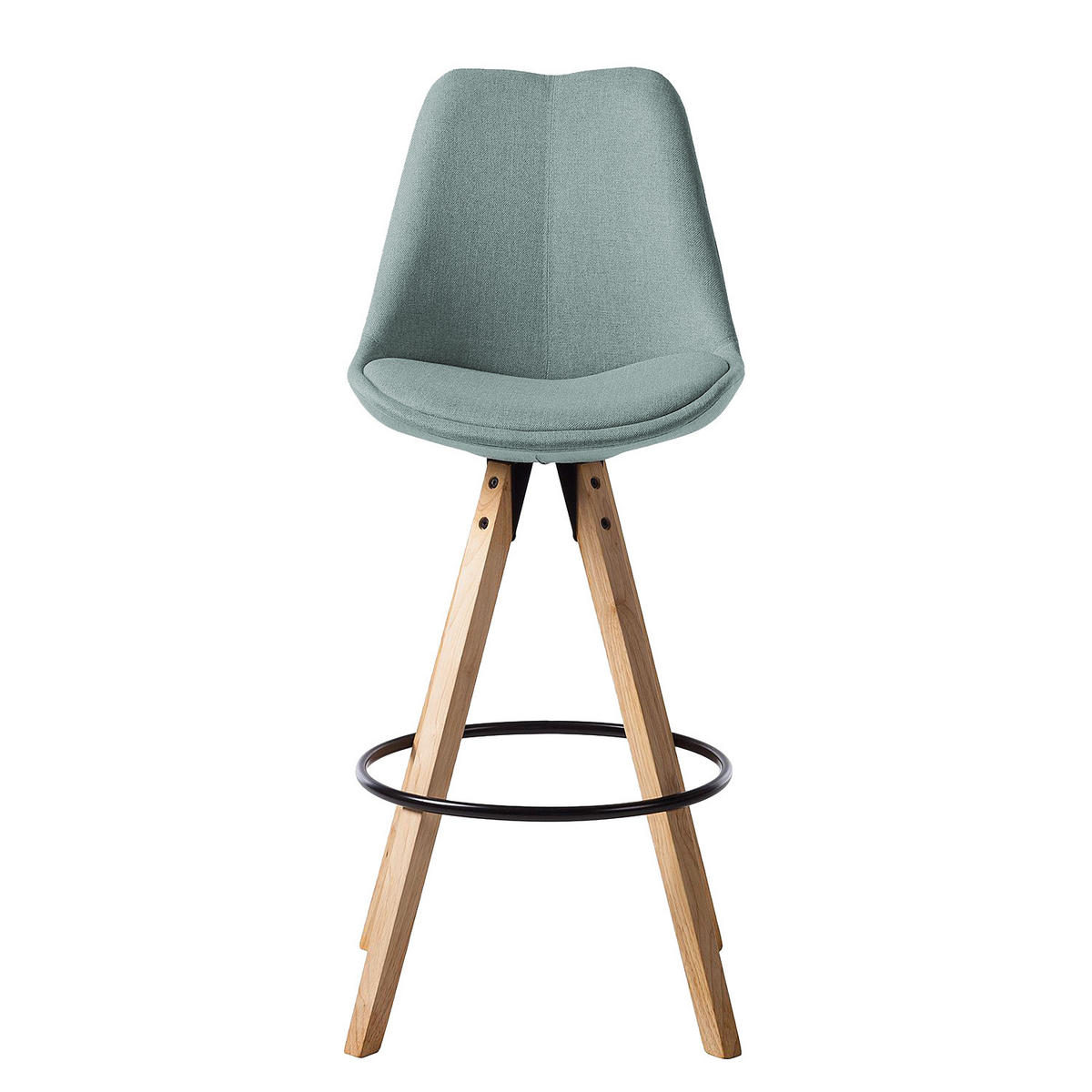 BARSTUHL-SET - Mintgrün/Grau, Holz/Textil (49/112/55cm) - home24