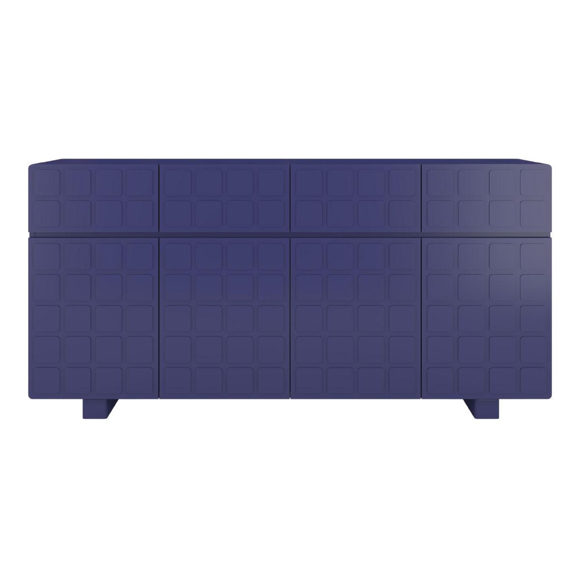 SIDEBOARD Cubo Long, Geometrische 3D Fronten, 169 cm, Marineblau - Dunkelblau, Holz/Holzwerkstoff (168.9/83.8/41.8cm) - Skandica