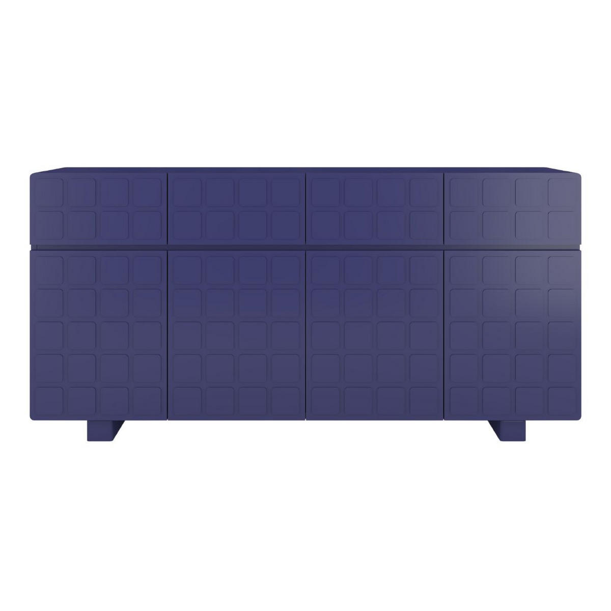 SIDEBOARD Cubo Long, Geometrische 3D Fronten, 169 cm, Marineblau - Dunkelblau, Holz/Holzwerkstoff (168.9/83.8/41.8cm) - Skandica