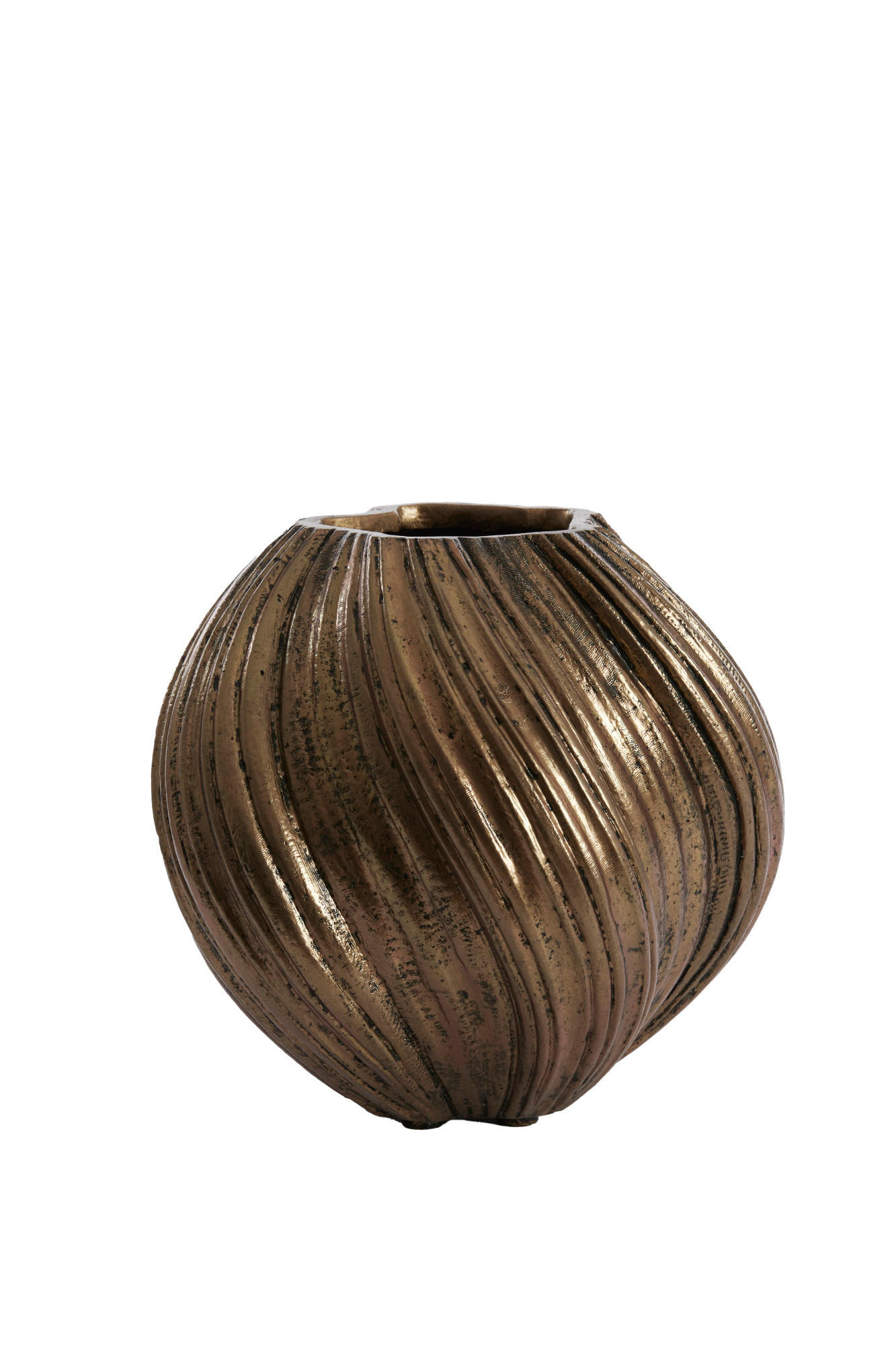 VASE Yatung Bronze Ø34/32 cm - Bronzefarben, Stein (32cm) - Light & Living