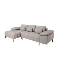 ECKSCHLAFSOFA 4-Sitzer DOLUS – Modernes Ecksofa mit Schlaffunktion Links montierbar , Hellgrau - Hellgrau, Holz (141/277cm) - Panda Möbel