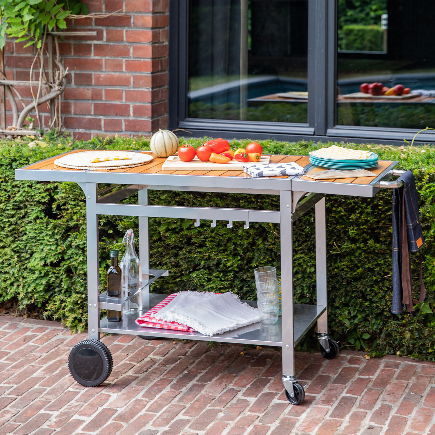 BEISTELLTISCH Grandi XL - Grau, Metall (65/80.5/147cm) - Cook'in Garden