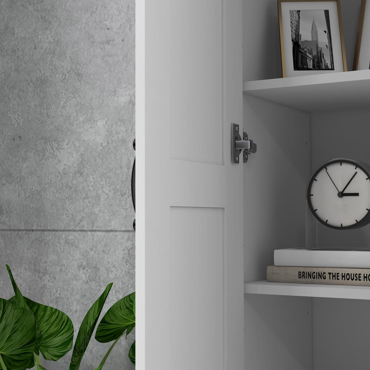 HIGHBOARD DE-11074 2 Türen & 5 Böden (3 verstellbar) Weiß - Weiß, Holzwerkstoff (36.5/175/60cm) - ComfortXL