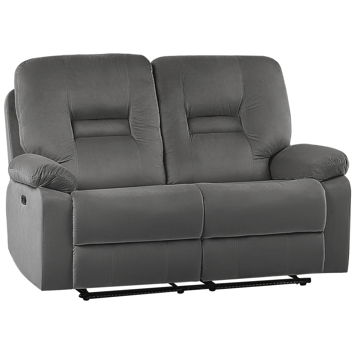 2-SITZER-SOFA mit LED-Beleuchtung Samtstoff Dunkelgrau Bergen - Dunkelgrau, Textil (146/101/73cm) - Beliani