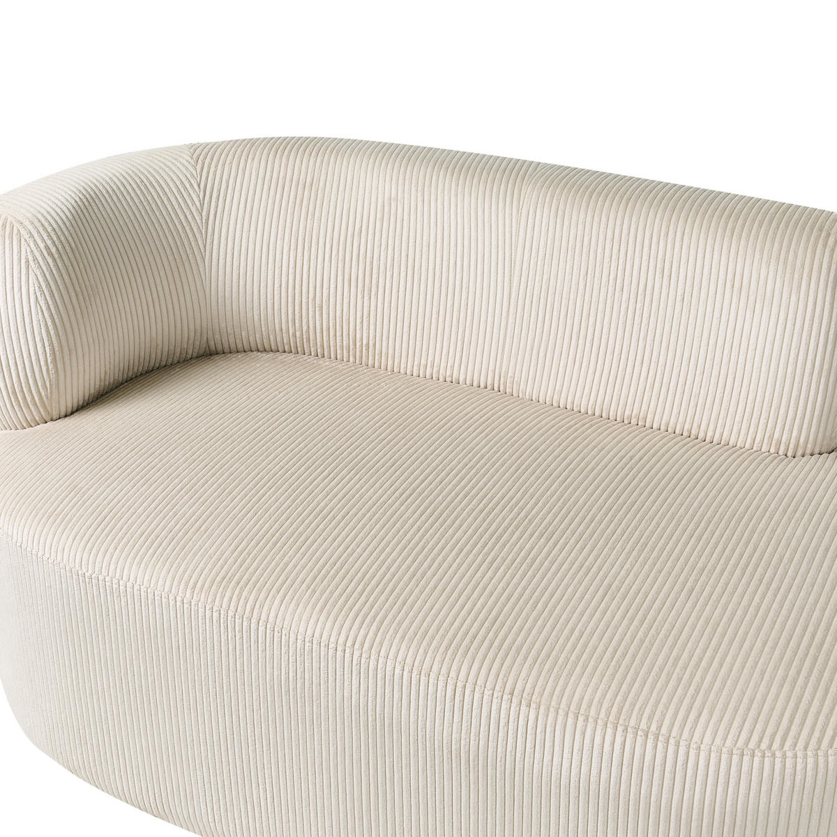 CHAISELONGUE-LINKSSEITIGE Cord Hellbeige Vanvey - Beige/Schwarz, Textil (147/73/78cm) - Beliani