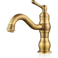 WASCHTISCHARMATUR Messing Antik Bronze 360° Schwenkbar - Goldfarben, Metall (9/20/17cm)