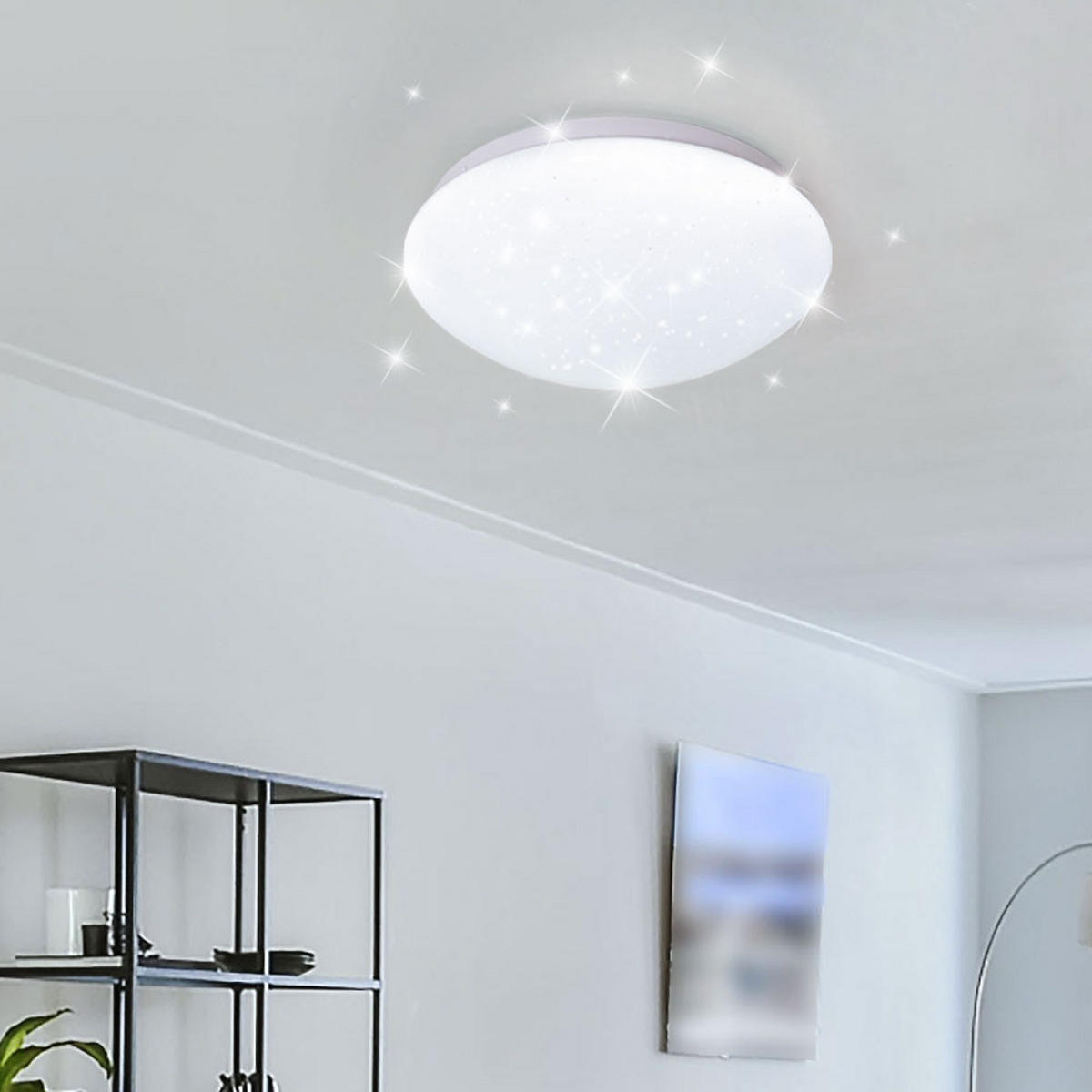 LED DECKENLEUCHTE Weiß Sternenhimmel Effekt - Weiß, Metall (21.5/7.8/7.8cm)
