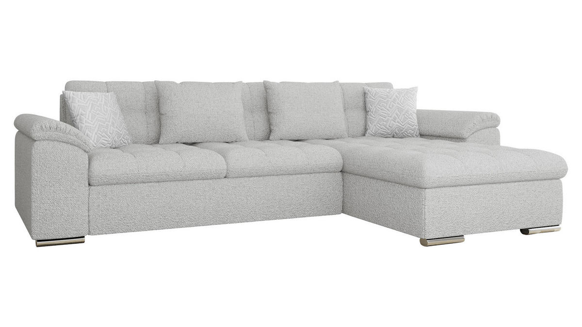 ECKSOFA Diana Premium, Seite: Rechts - Silberfarben, Holz/Textil (280/160cm) - MIRJAN24