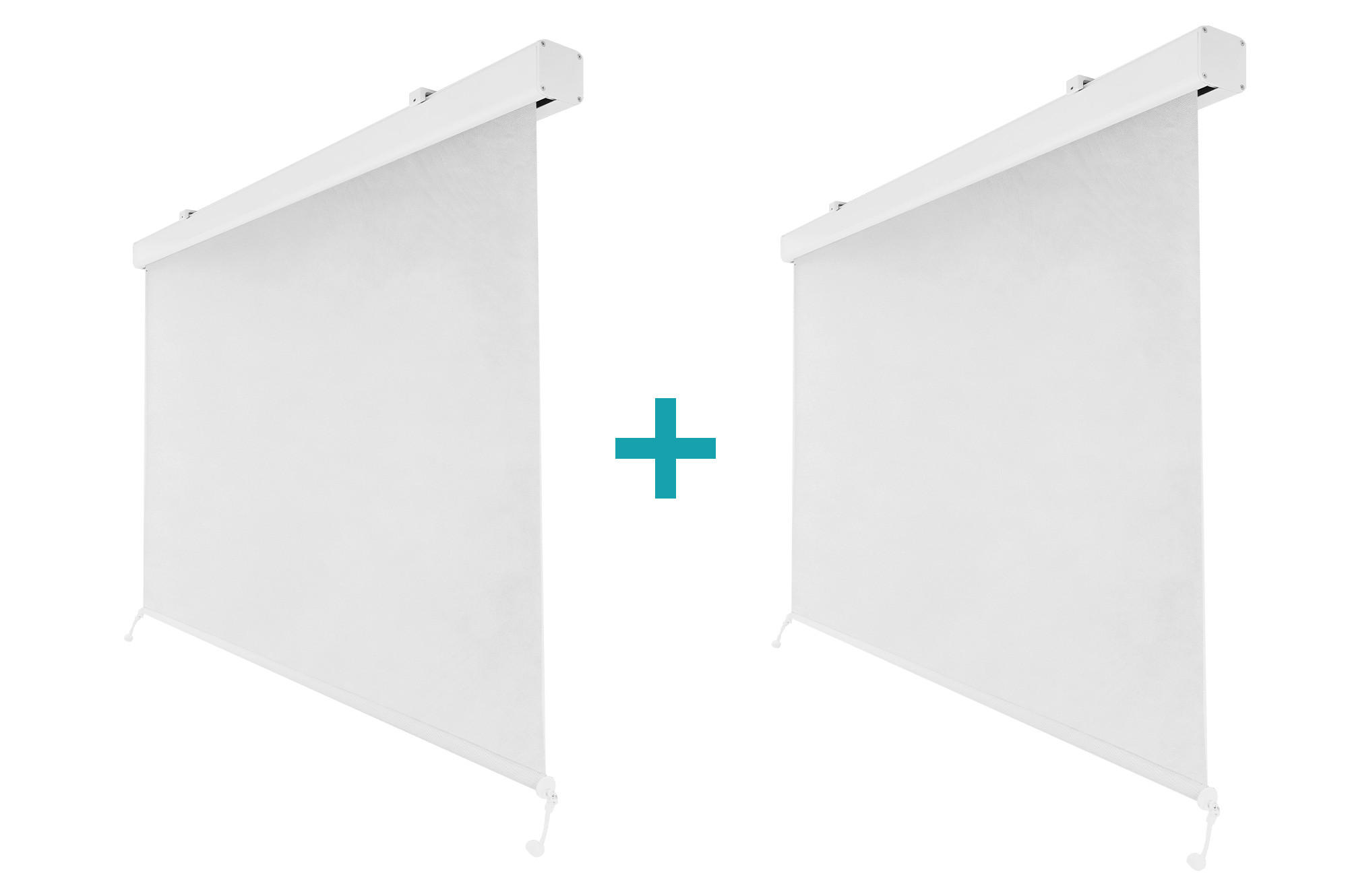 MARKISEN für Pergola VADA 2er-Set, weißes Aluminium, H.250 x B.180cm - Weiß, Metall (180/250/180cm) - Cazeboo