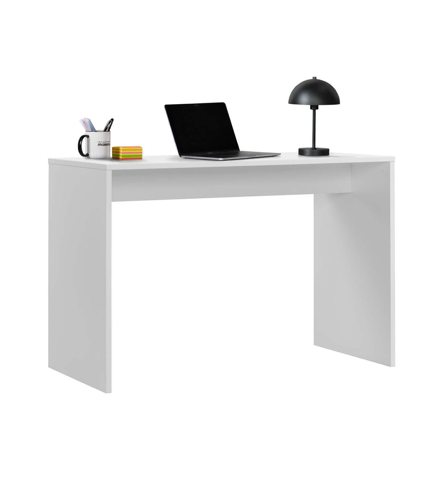 SCHREIBTISCH Der Produktive - Weiß, Holzwerkstoff (54/112/77cm) - Mokebo