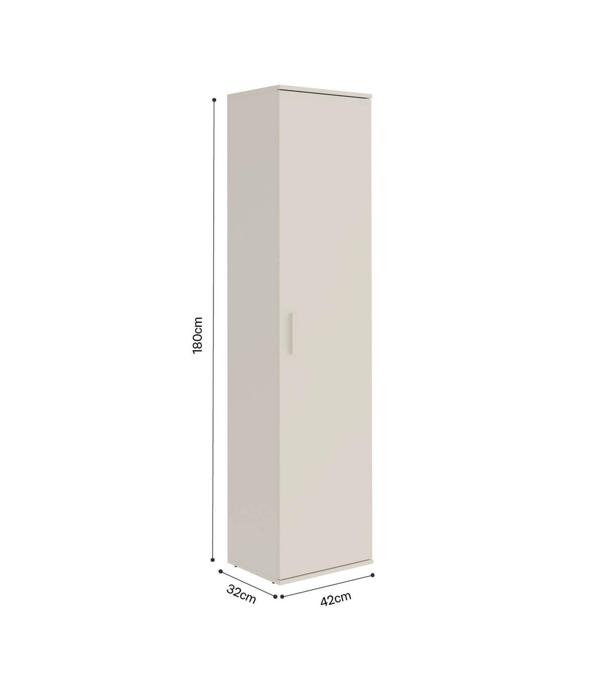 MEHRZWECKSCHRANK Der Kompakte - Beige, Holzwerkstoff (60/180/34cm) - Mokebo