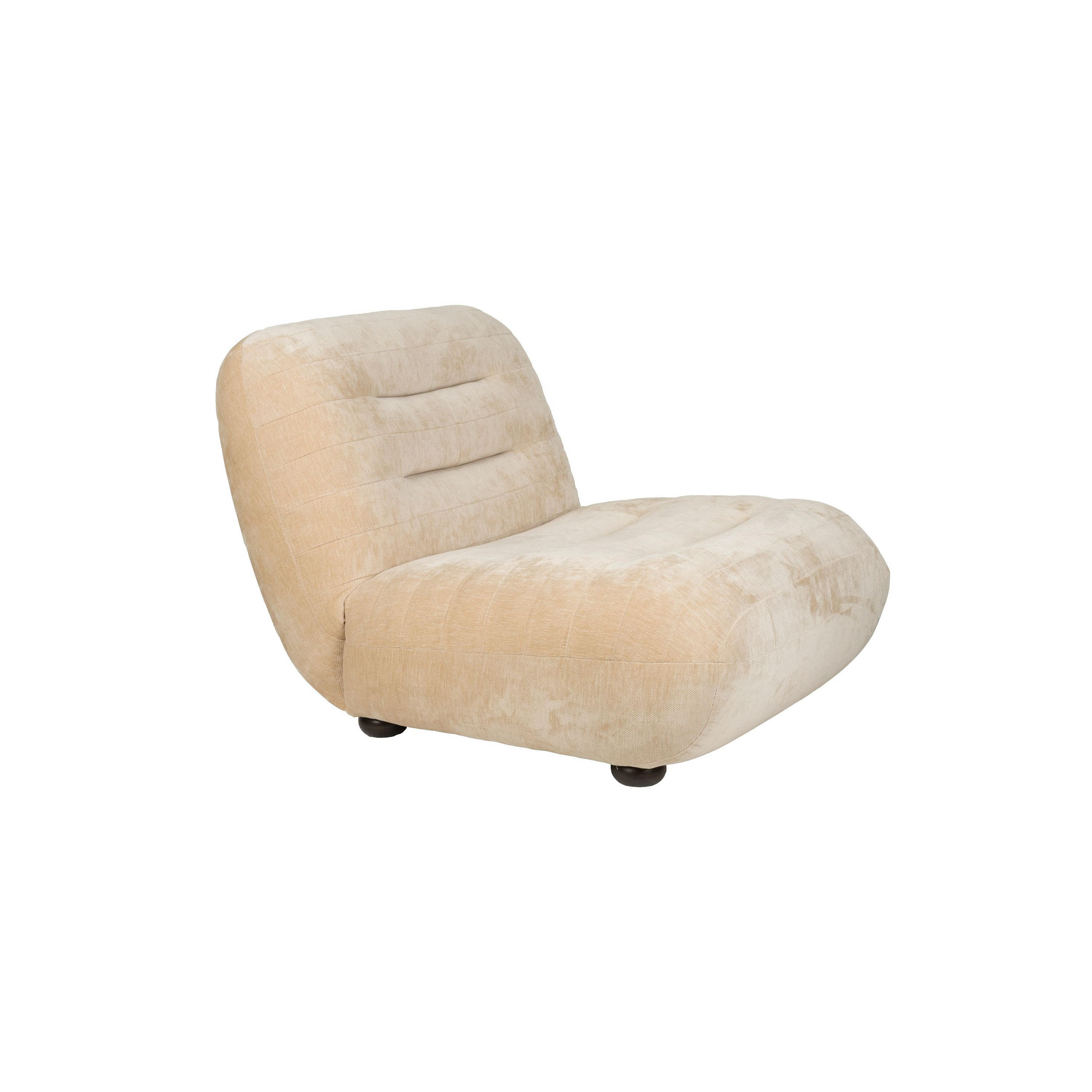 SESSEL Wyatt Samt Beige - Beige, Kunststoff (87/70.5/101cm) - Dutchbone