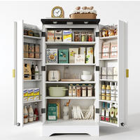 ANRICHTE Hochschrank 120/60,5/40 cm aus MDF mit LED-Sensorlicht und verstellbaren Einlegeböden Weiß - Weiß, Holzwerkstoff (60.5/120/40cm) - Modenvie