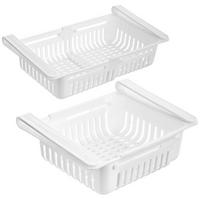 KÜHLSCHRANKORGANIZER Ausziehbarer für Ablagen von 21-28,7 cm - Weiß, Kunststoff (21/9/16.5cm) - Orion 