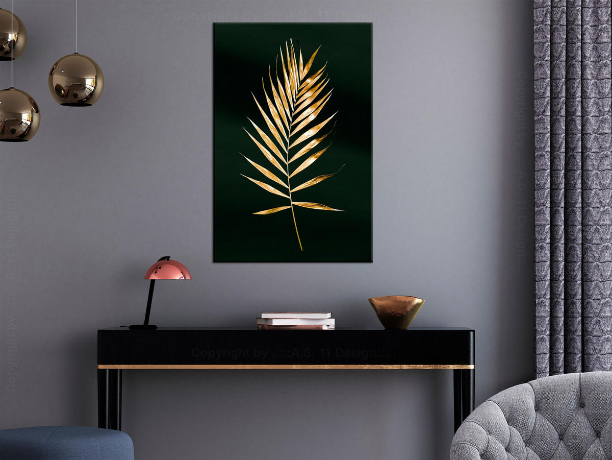 KUNSTDRUCK Gold 60/90 cm - Goldfarben/Schwarz, Textil (60/90cm) - KUNSTLOFT