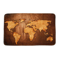 BADTEPPICH World Map 70 x 110 cm - Braun, Textil (50/80cm) - Sanilo