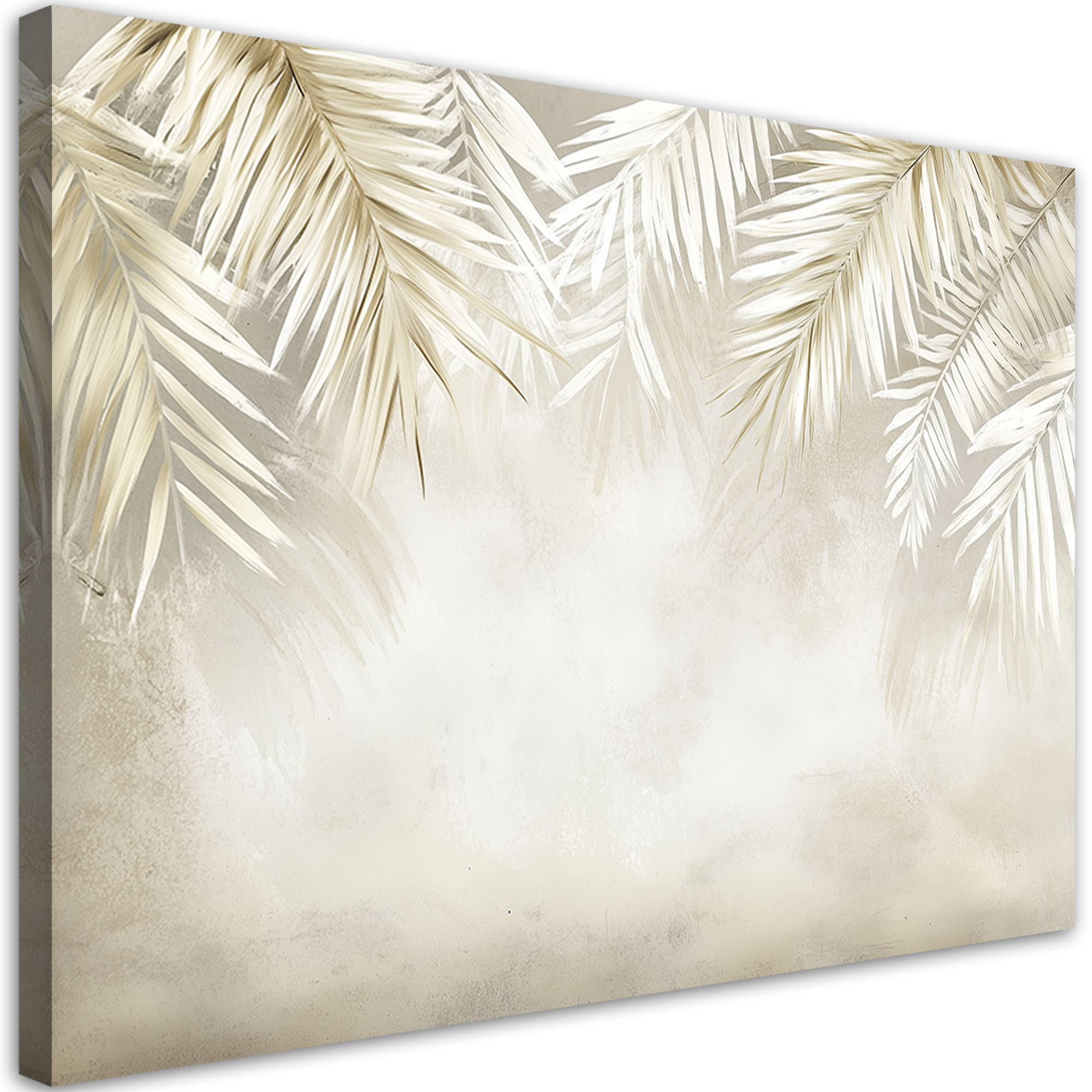WANDBILD palmblätter hängen beige - Beige, Textil (60/40cm) - Feeby