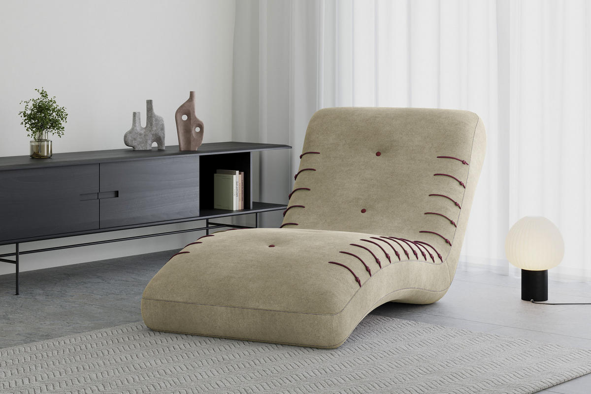 CHAISELONGUE SPLINE - Beige, Holzwerkstoff (83/80/172cm) - Möblo
